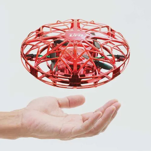 Gesture-Controlled UFO Quadcopter in Red