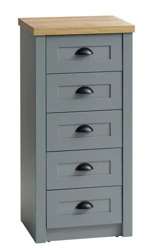 Cómoda MARKSKEL 5 cajones gris