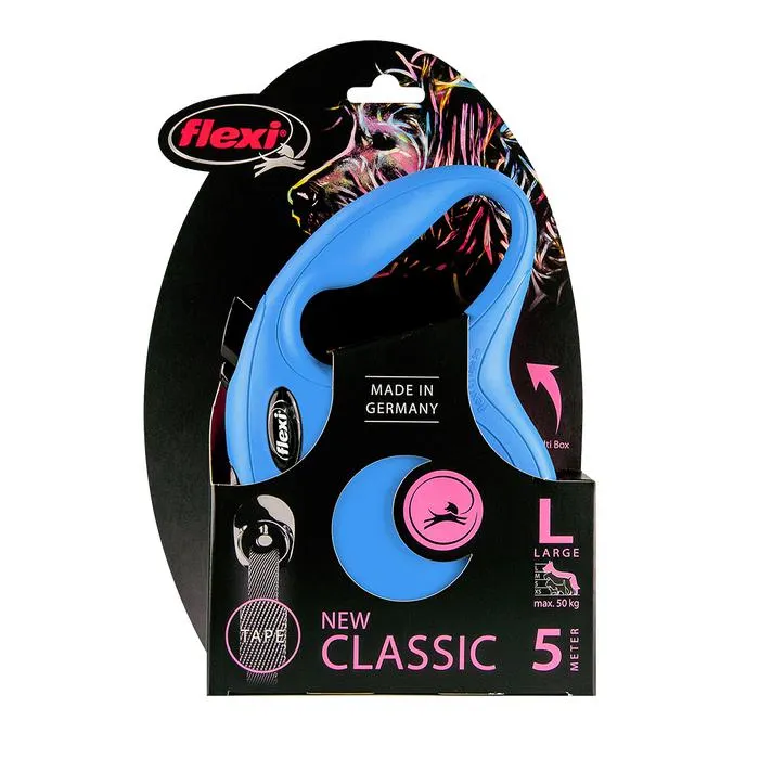 Flexi New Classic 5m Blue Large Retractable Lead Tape.