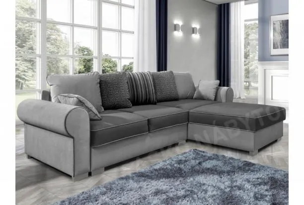 Rohová sedacia súprava Bern, světlá šedá/šedá/vzor