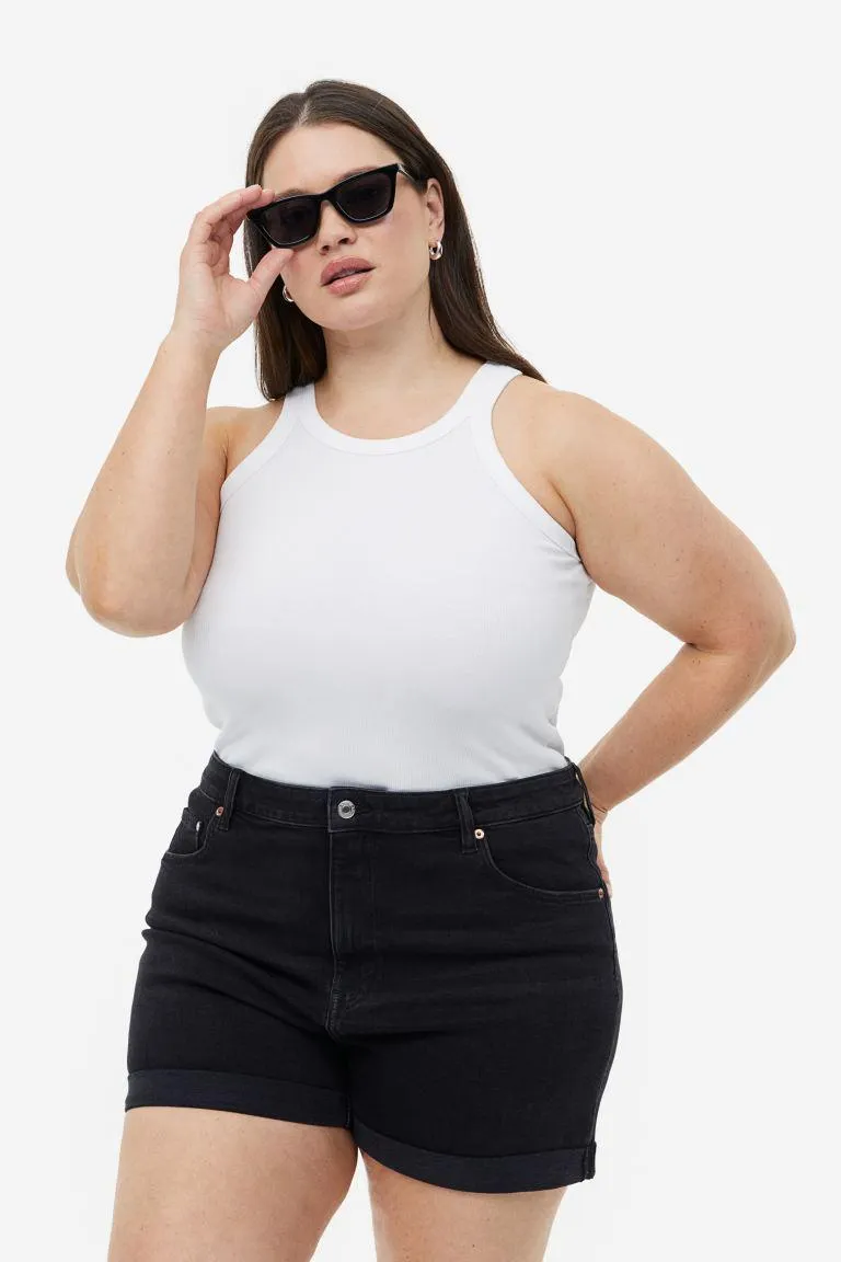 H&M+ Farkkushortsit Mom Ultra High