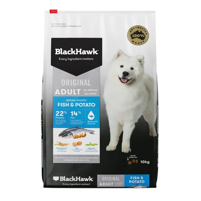 Black Hawk Fish & Potato Adult Dog Food 10kg
