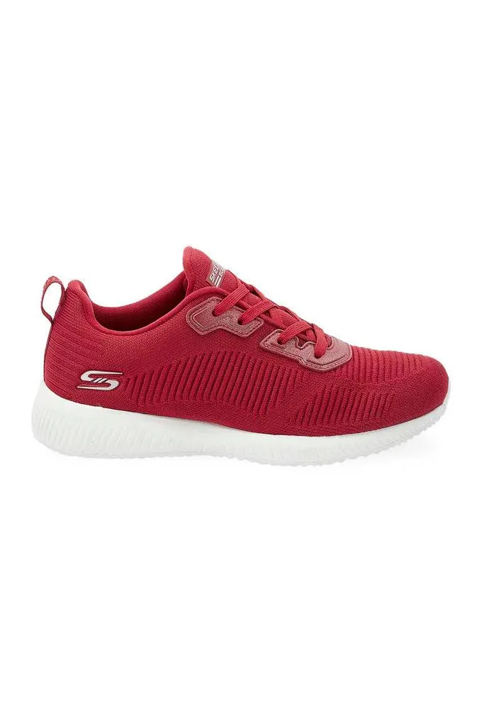 S32504 Tenis Deportivo Color Rojo Plantilla Memory Foam Ajuste Con Agujetas Marca Sketches