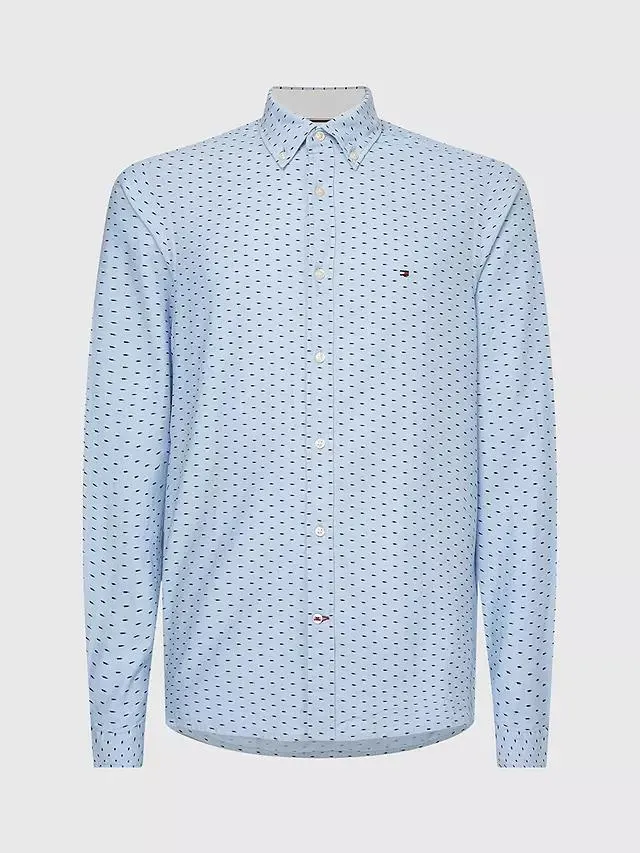 Tommy Hilfiger Mini Print Slim Fit Shirt, Blue