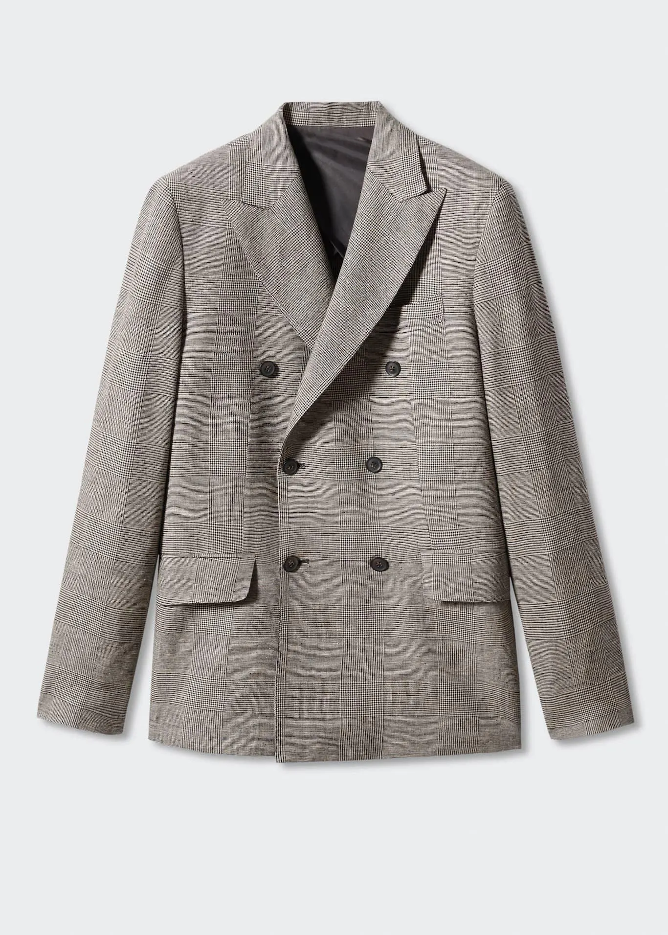 Check linen suit jacket