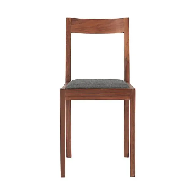 Walnut Chair Cloth Seat, W 38 X D 48.5 X H 79 Cm, Brown