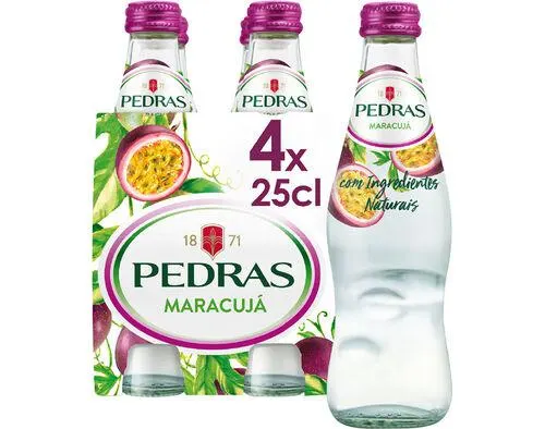 bebida pedras com gás maracujá 4x0.25l