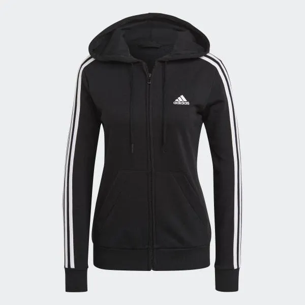 Felpa con cappuccio Essentials French Terry 3-Stripes Full-Zip