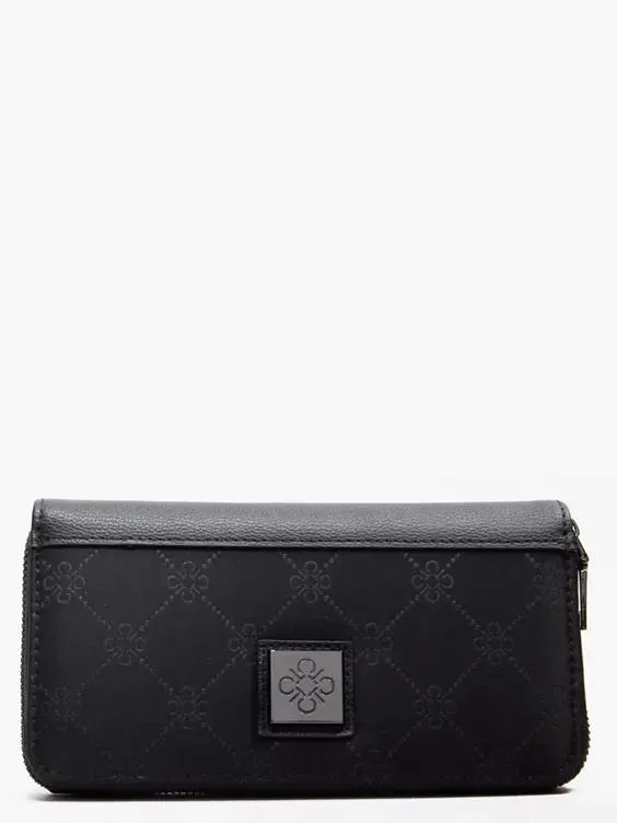 Black Monogram Detailed Longline Purse