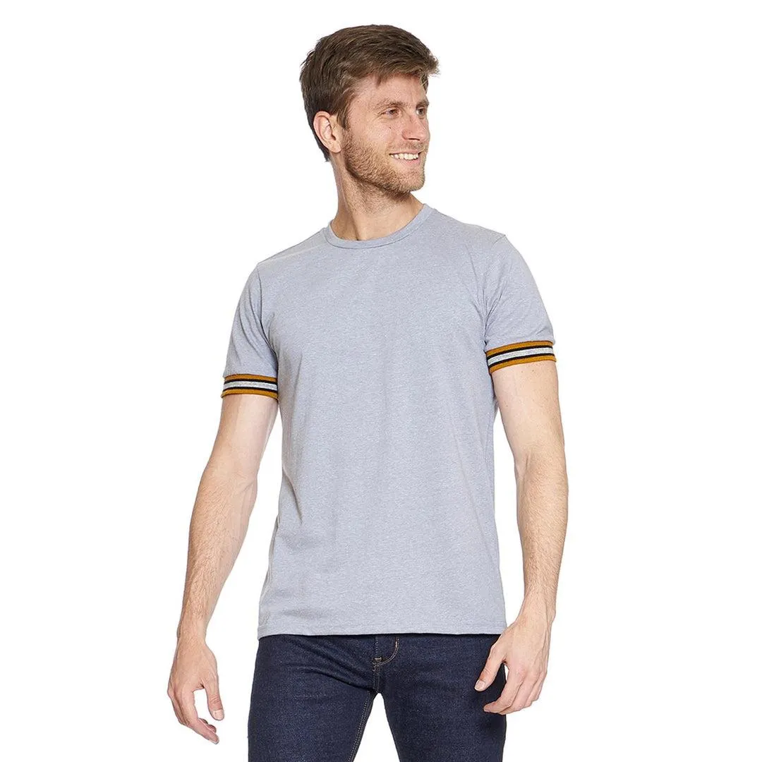 Playera Para Hombre Lisa Color Gris Claro Básica Manga Corta Cómoda 770213