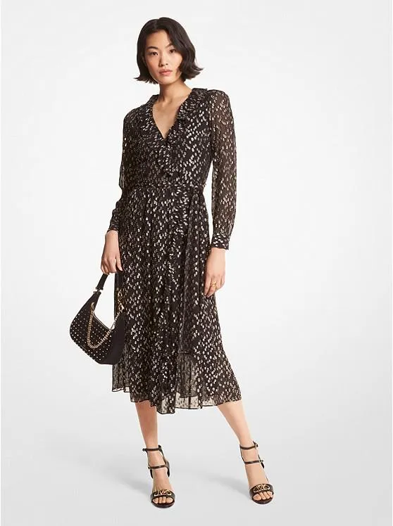Fil Coupé Wrap Dress