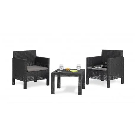 SET PENELOPE - SALOTTINO DA GIARDINO ANTRACITE