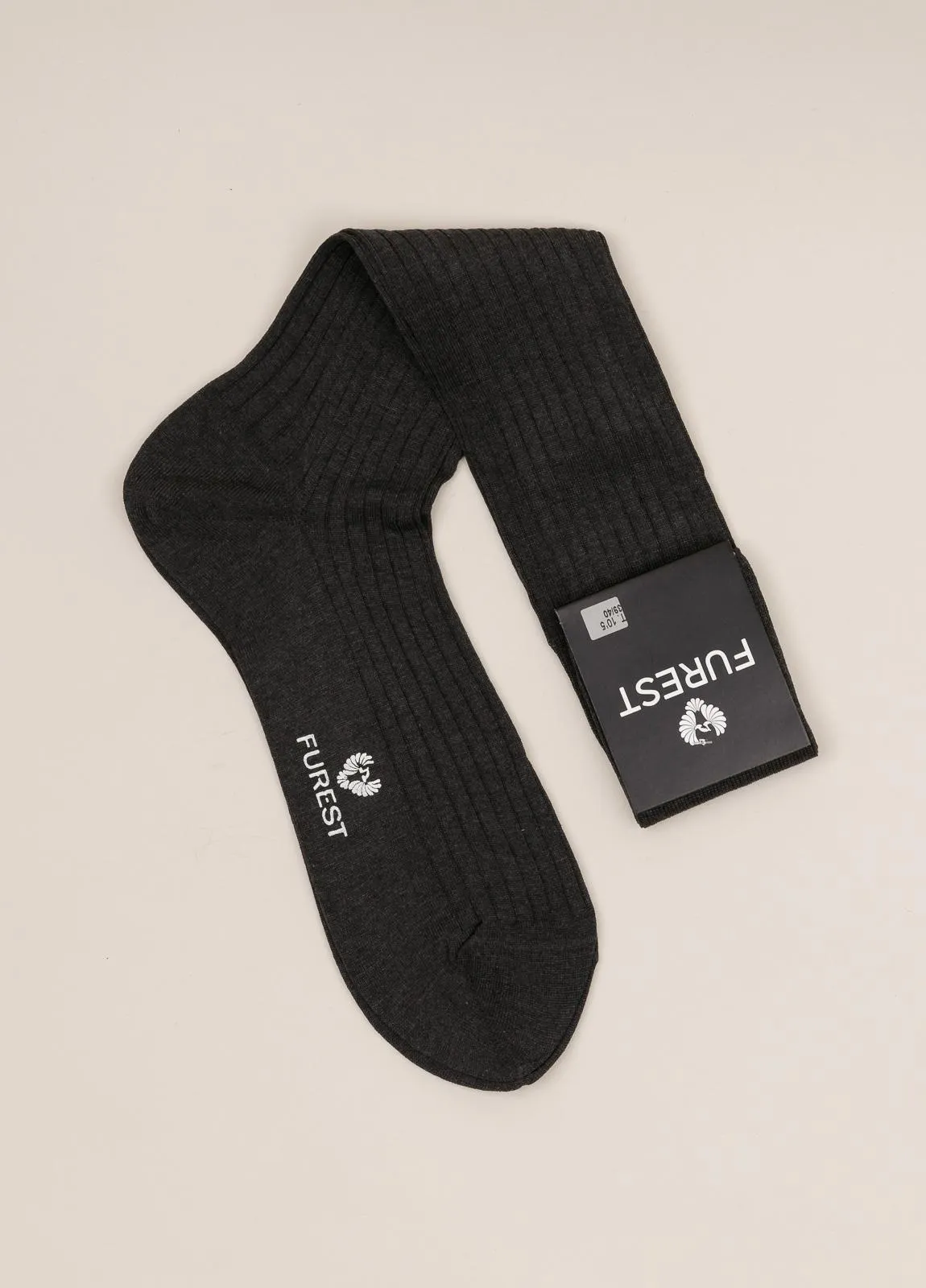 Calcetín FUREST COLECCIÓN largo gris marengo hilo de Escocia