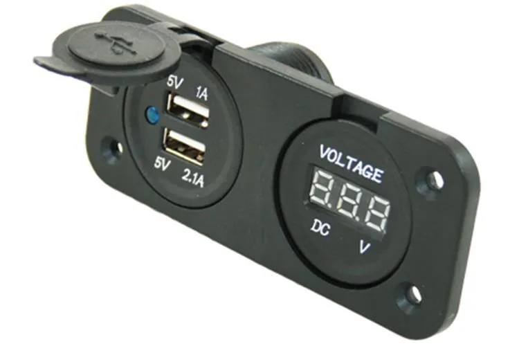 Haba stekkerdoos inbouw 2x USB lader + voltmeter