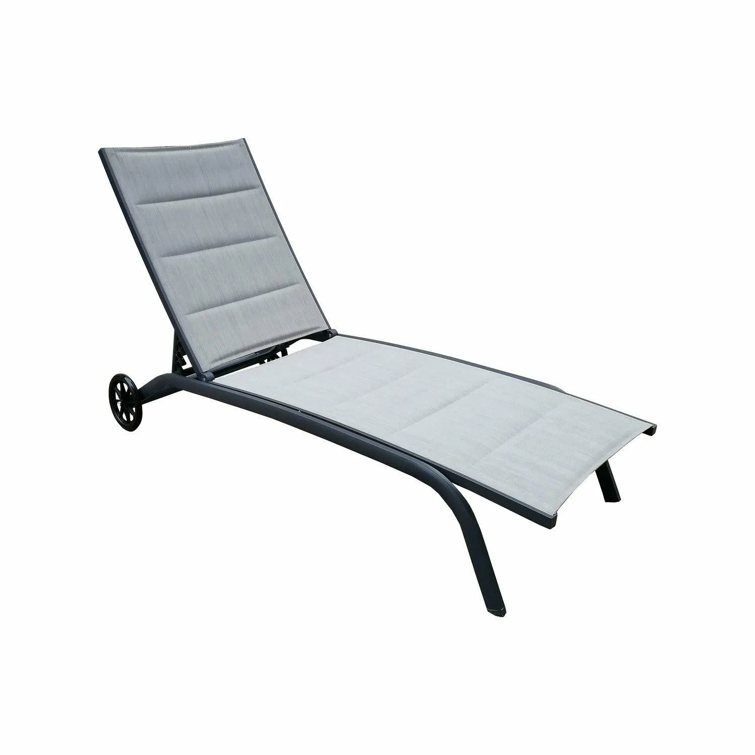 Lettino in alluminio grigio con ruote