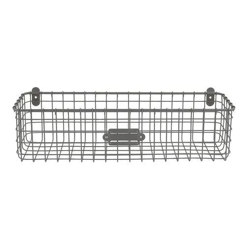Spectrum® Vintage Living® 18-1/2" Industrial Gray Wall Mount Decorative Wire Basket