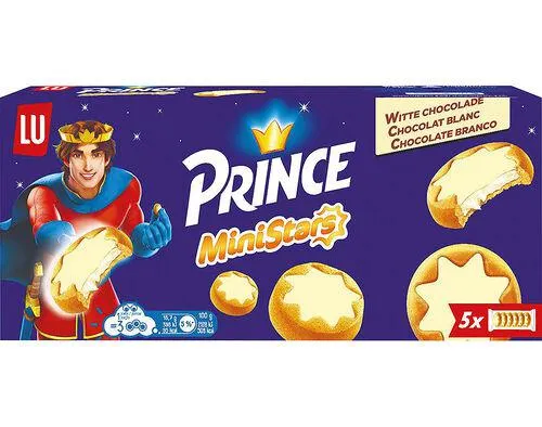 bolacha prince mini estrelas branco 187g