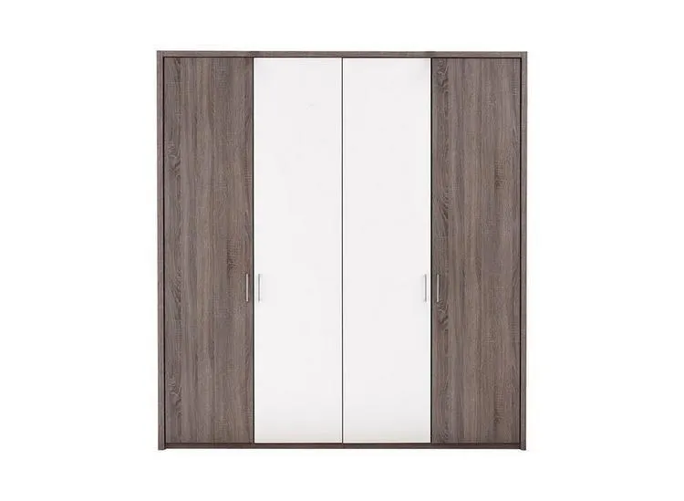 Melbourne 4-Door Hinged Wardrobe - Oak & White