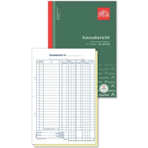 Kassabuch A4 hoch 2x50Blatt - Netto selbstdurchschreibend OMEGA 103OK