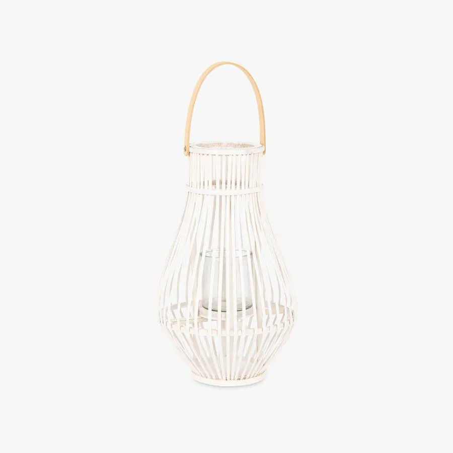 Lanterna bamboo branco D26x42cm BEACH