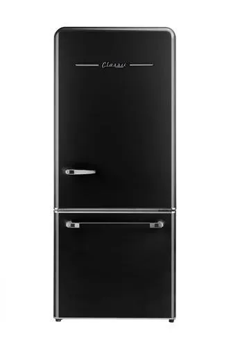 Unique® 17.7 cu.ft. Midnight Black Retro Bottom-Freezer Refrigerator