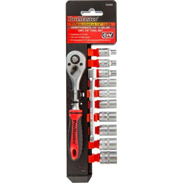 12-os. työkalusarja 1/4"