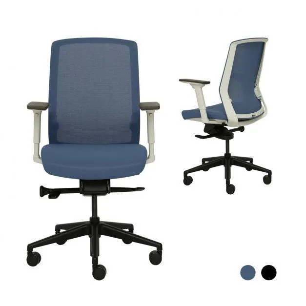 J1 - silla ejecutiva con marco blanco y base negra