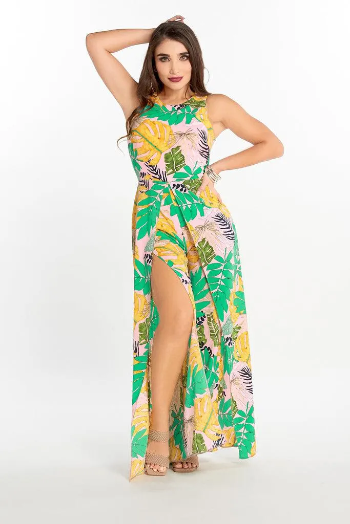 026204 Palazzo Estampado Floral Multicolor