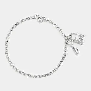Sterling Silver Women’s Key & Padlock Charm Bracelet