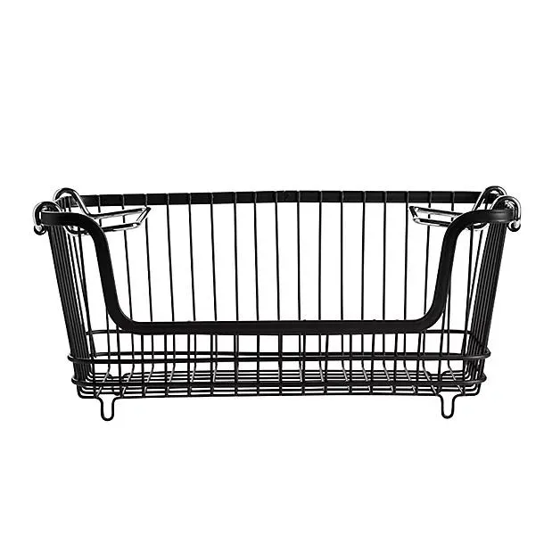 Lakeland Small Multi-Purpose Stackable Wire Storage Basket - Black
