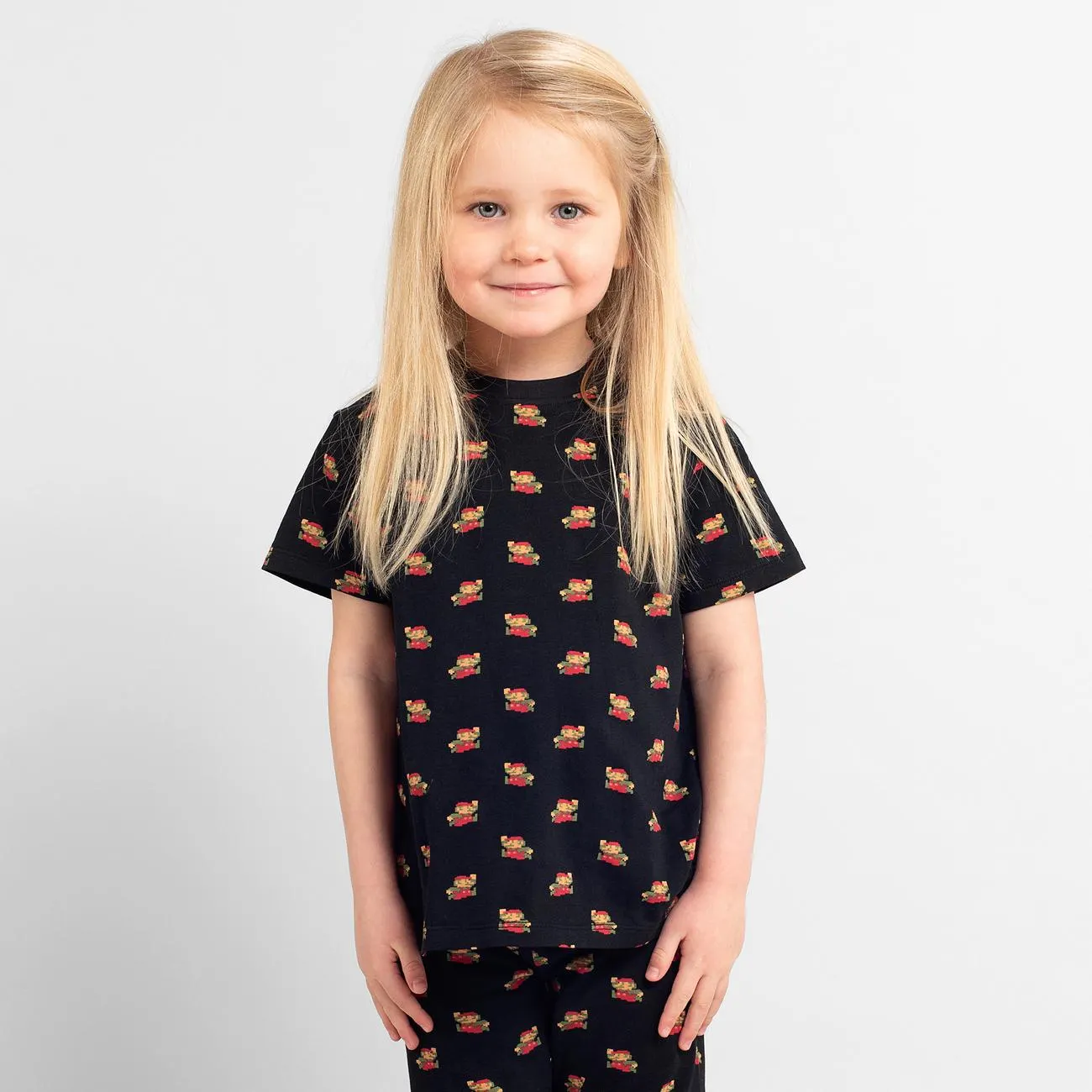 T-shirt Hamra Super Mario Pattern Black