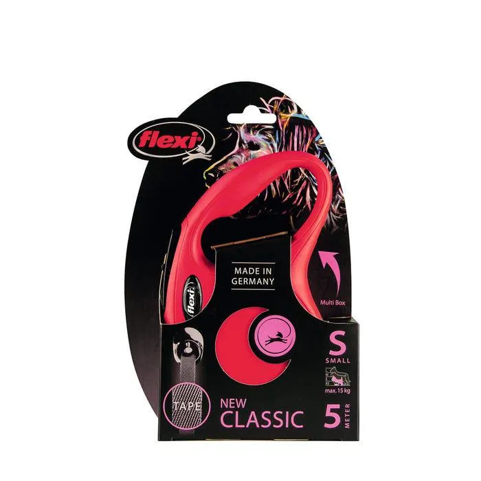 Flexi Classic 5m Red Small Retractable Tape Dog Leash