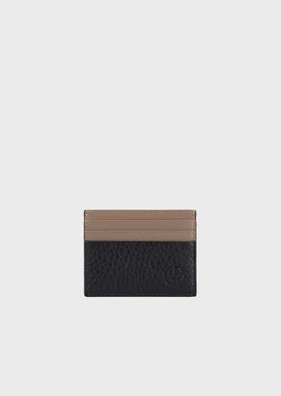 Two-toned leather card holder