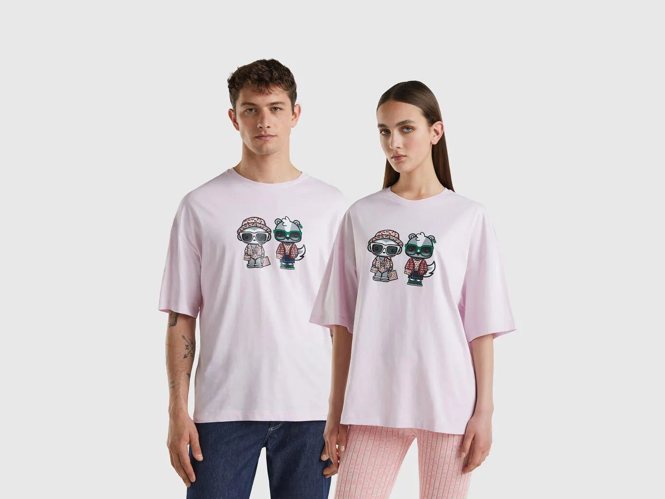 T-shirt oversize rosa chiaro Be Family