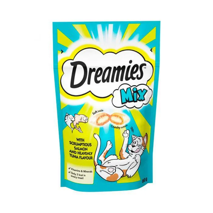Dreamies Mix Cat Treats with Salmon and Tuna 60g