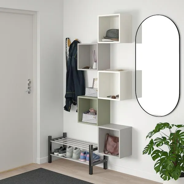 Combinazione di mobili da parete, multicolore/verde chiaro,