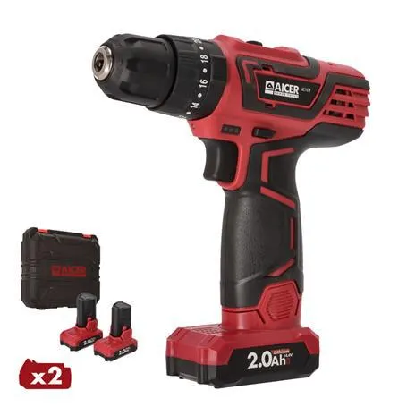 TALADRO PERCUTOR BATERIA COMPACTO 14.4V 2X2AH AICER