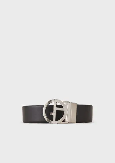 Two-toned, reversible leather belt