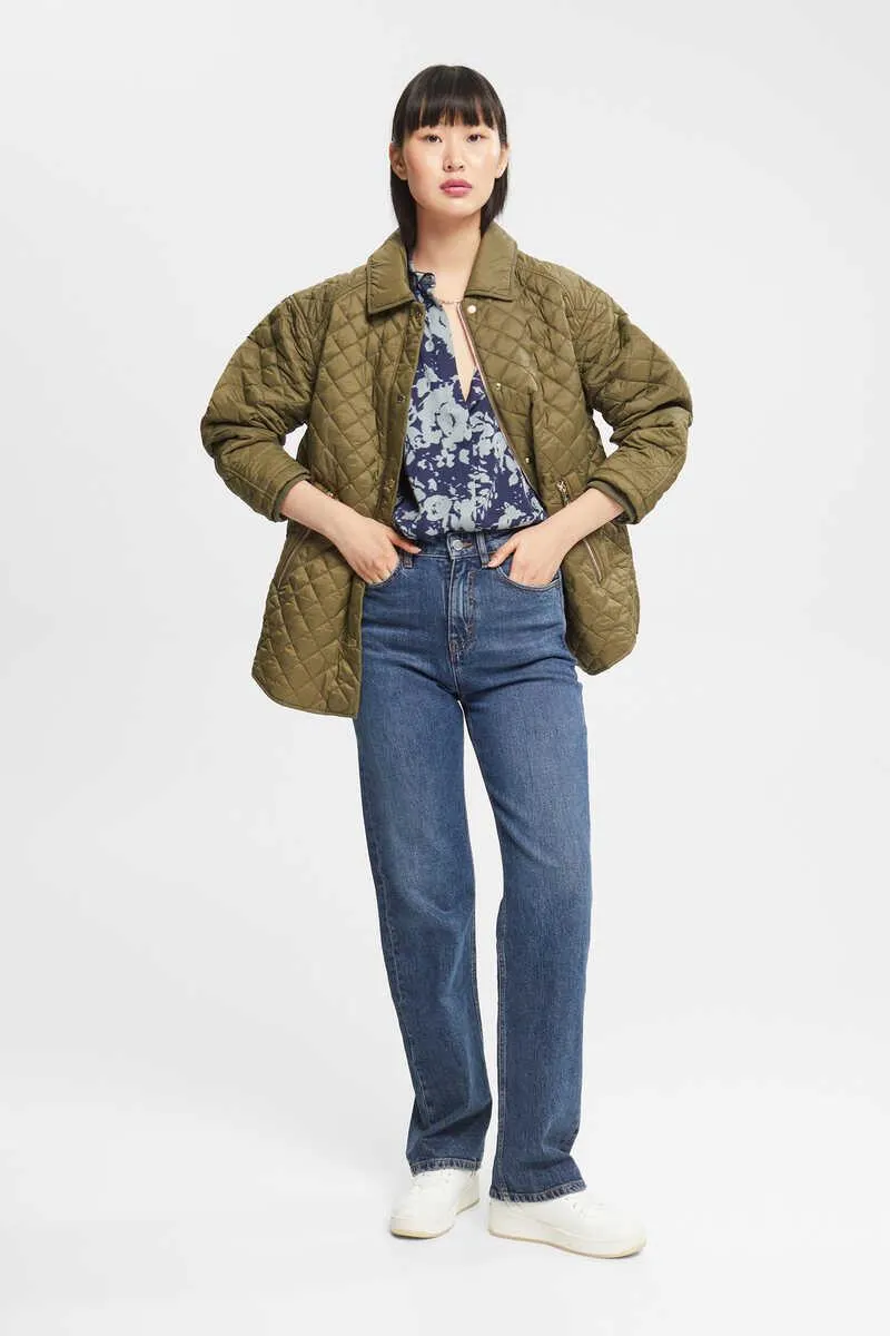 Chaqueta amplia acolchada bolsillos laterales