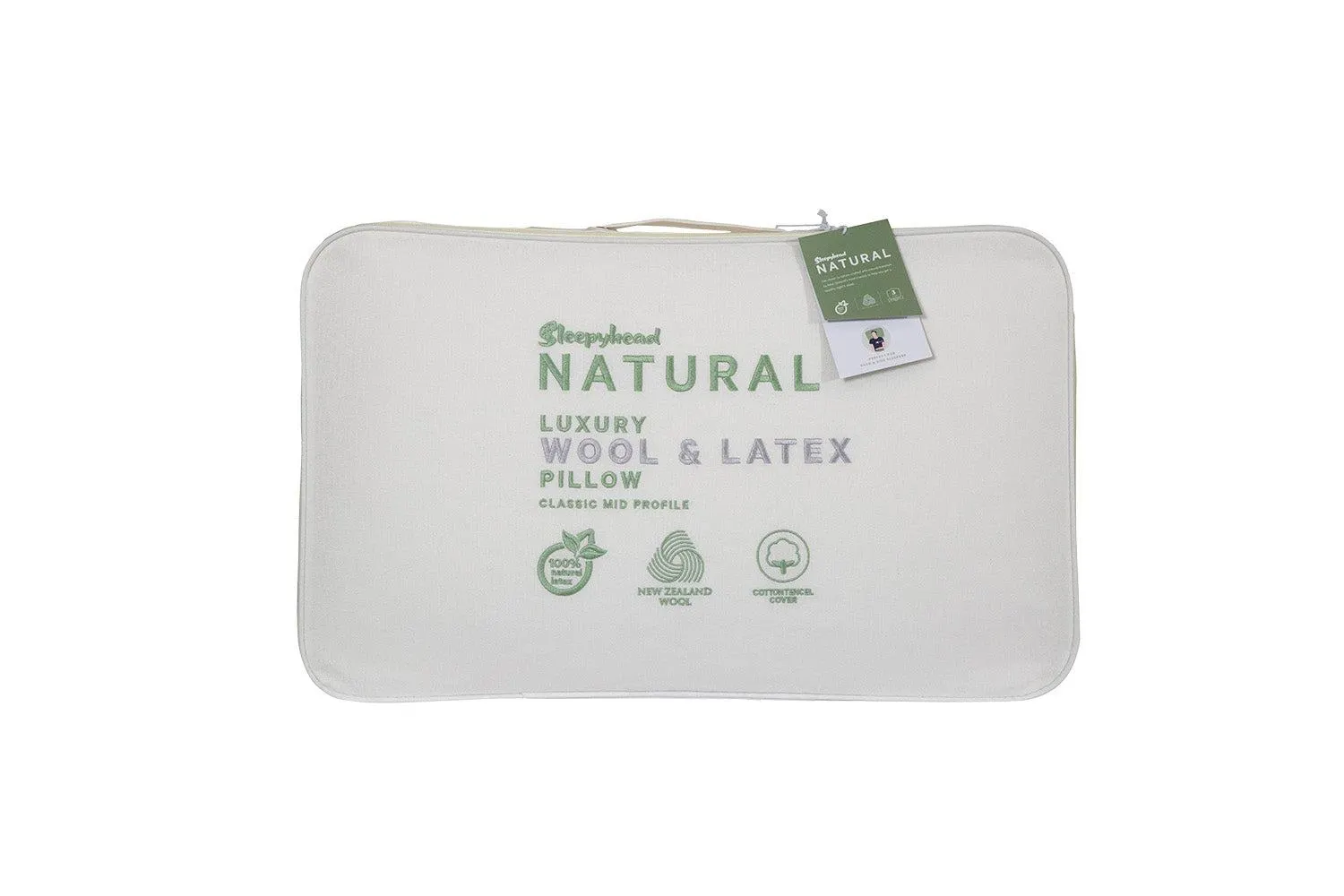 Sleepyhead Natural Wool And Latex Classic Mid Profile Pillow