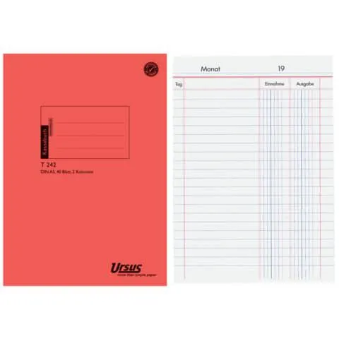Kassabuch A5 40Blatt 2 Kolonnen URSUS Style T242 608121