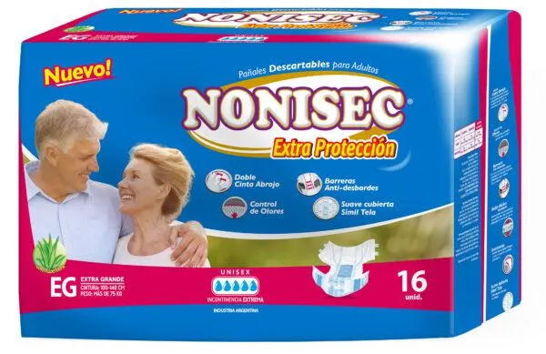 Pañales Nonisec Simil Tela Elastizados Unisex Xg