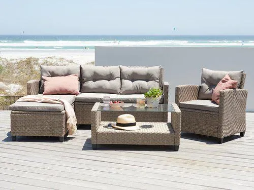 Set lounge MORA 4 posti chaisel. nat.