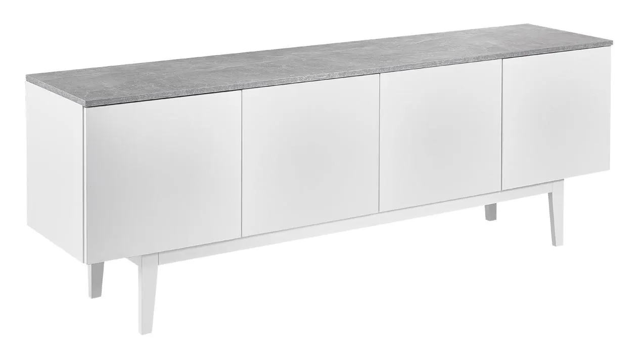 KATAJA tv-taso 180 cm, umpiovilla Valkoinen/Betoninväri