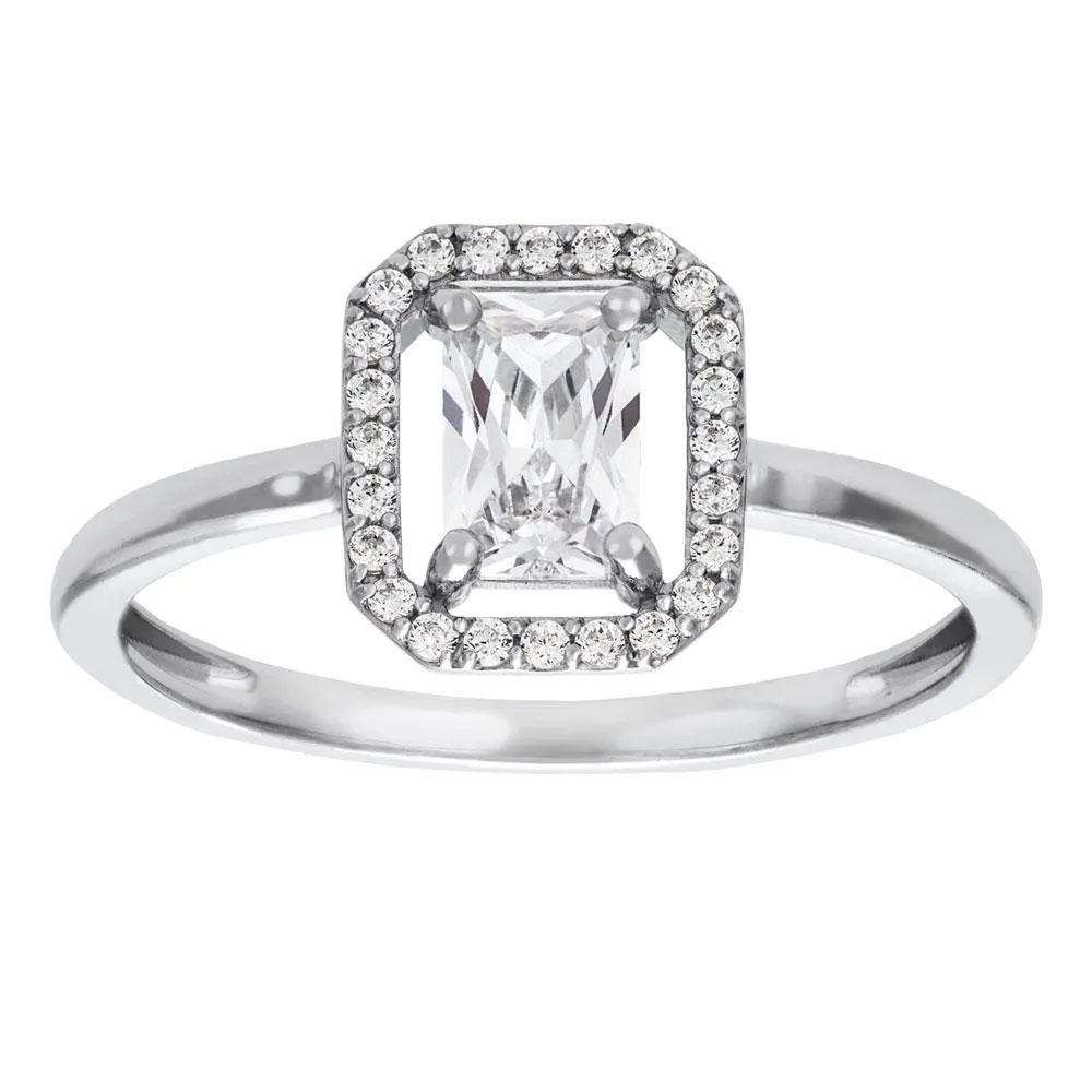 Mood hopeinen sormus, halo suorakulmio