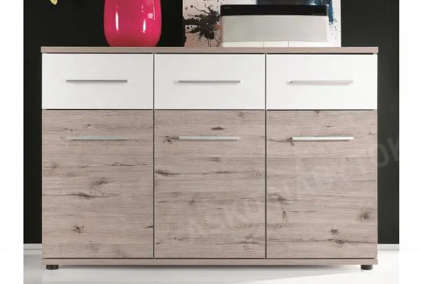 Komoda Utah, dub pieskový/biela