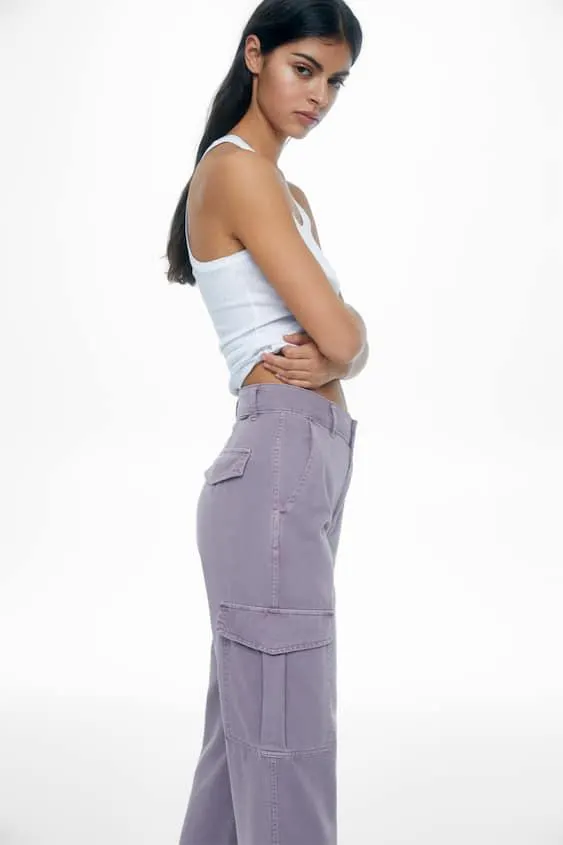 PANTALONI MILITARI CON TASCHE