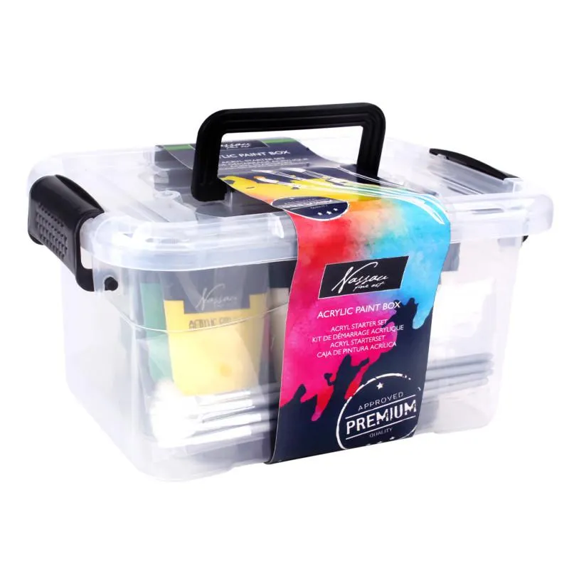 Akryylimaalaussetti Nassau Fine Art säilytyslaatikossa