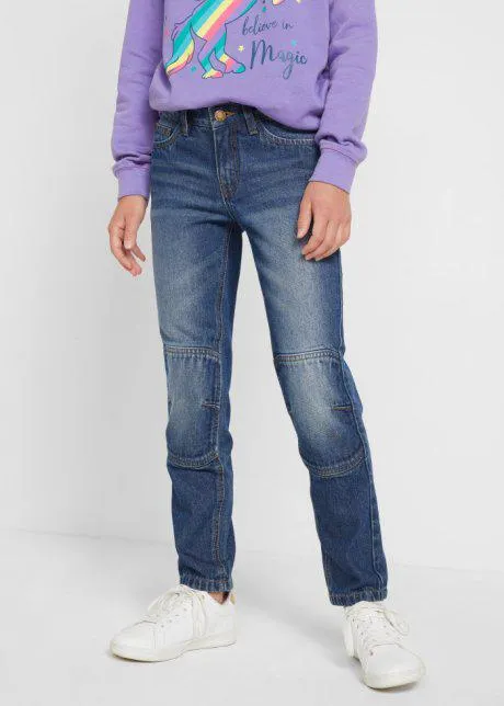 Jeans slim con ginocchia rinforzate in cotone biologico