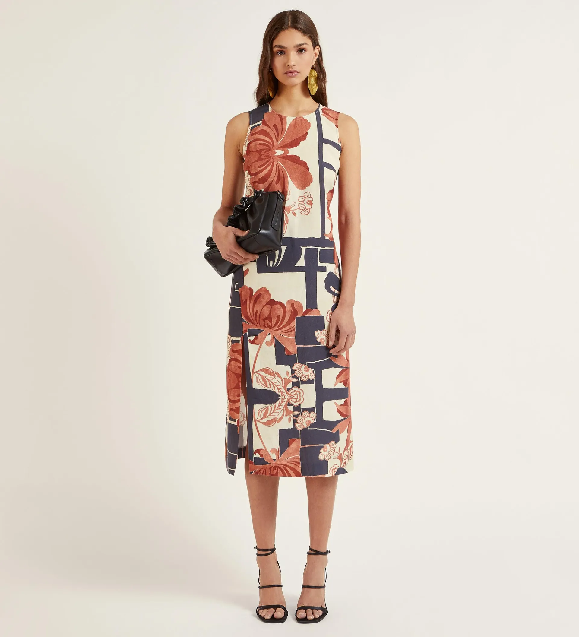 Vestido lino estampado